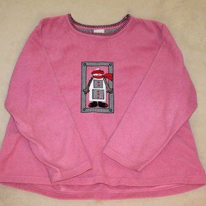 Pink Women's Christmas Holiday Sweater Snowman Size XL by Jenny Buchanan